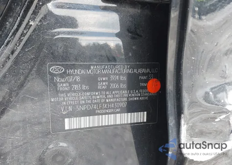 2019 Hyundai Elantra Se z USA, uszkodzony, nr VIN 5NPD74LF3KH430907